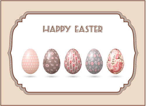 Different painted pattern easter eggs vector