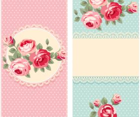 Different style flower decoration wedding invitation vector