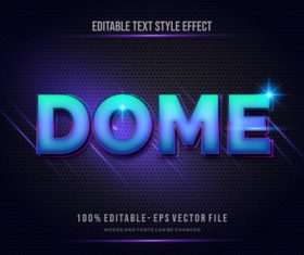 Dome editable text effect vector