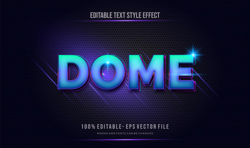 Dome editable text effect vector