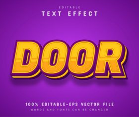 Door font text effect editable vector