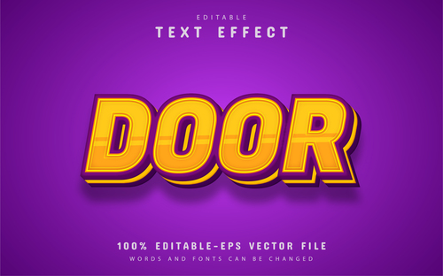 Door font text effect editable vector