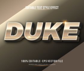 Duke text effect editable vector