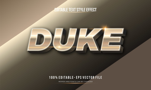 Duke text effect editable vector