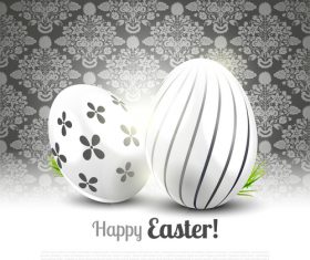 Easter black white luxury greeting card vector