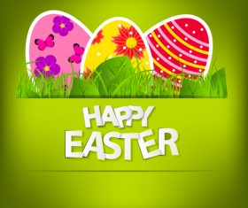 Easter eggs in the grass vector