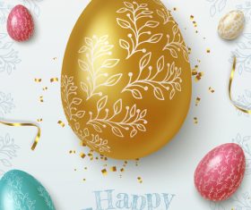 Easter eggs vector painted with different patterns
