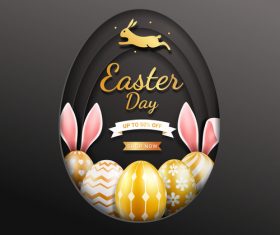 Easter golden egg background vector