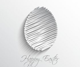 Easter paper cut egg vector