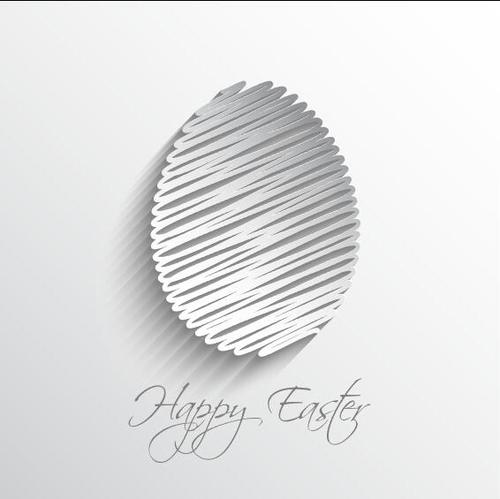 Easter paper cut egg vector