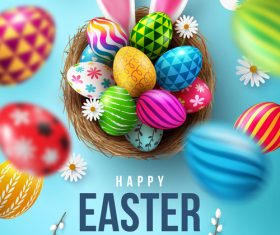 Easter poster flyer vector