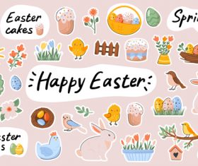 Easter sticker vector