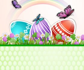 Easter tricolor egg background vector