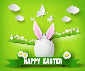 Easter vector illustration cut from paper