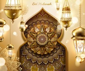 Elegant Eid mubarak card vector