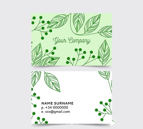 Elegant business card with nature concept vector