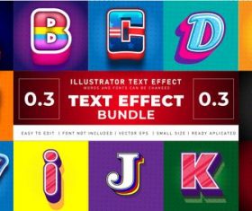 English alphabet 3d effect text design vector