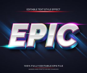Epic editable text effect vector
