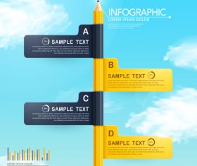Erected pencil infographic concept vector