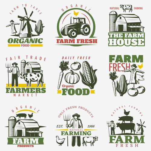 Farm logos design vector