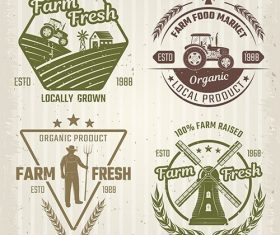 Farm retro style logos vector