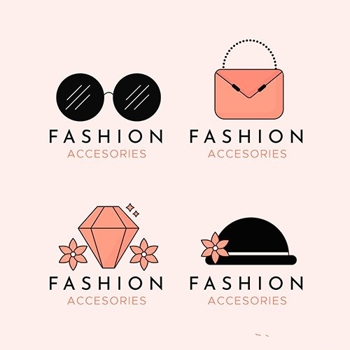 Fashion accessories logo pack vector