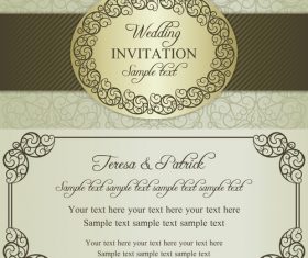 Festive wedding vector invitation card