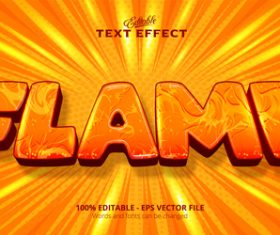 Flame 3d effect text design vector