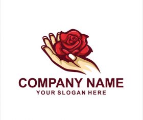 Flower hand logo vector