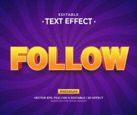 Follow editable text effect vector