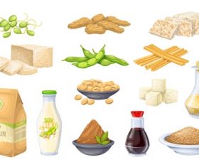Food elements icons for design vector