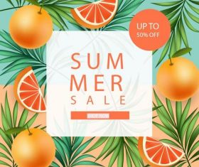 Fresh fruit sale flyer vector