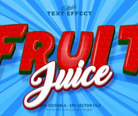 Fruit 3d effect text design vector