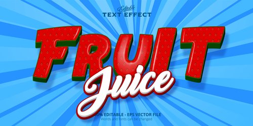 Fruit 3d effect text design vector