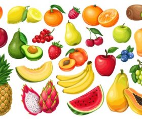 Fruit icons for design vector