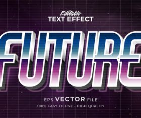 Future editable text style effect vector