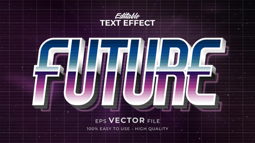 Future editable text style effect vector