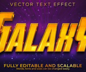 Galahy 3d effect text design vector