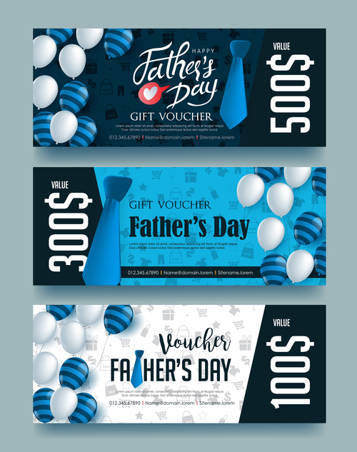 Gift voucher fathers day vector