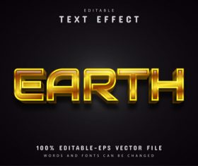 Gold earth text effect vector