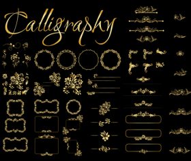 Golden Calligraphic Elements vector