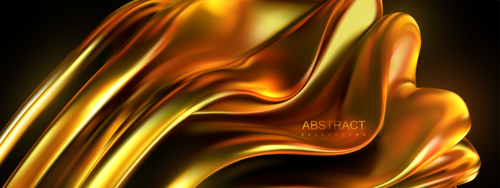 Golden liquid abstract background vector