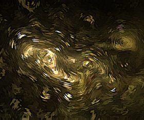 Golden post-Impressionist abstract background vector