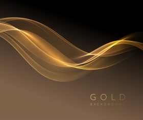 Golden wavy background vector