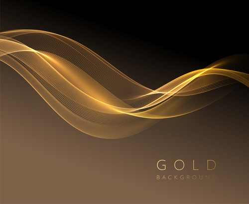 Golden wavy background vector