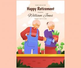Gradient retirement greeting card vector