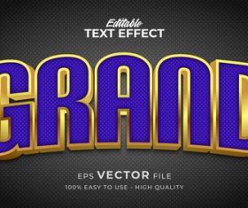Grand editable text style effect vector