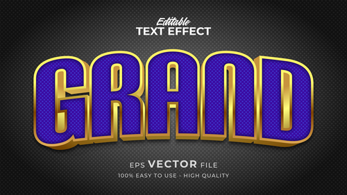 Grand editable text style effect vector