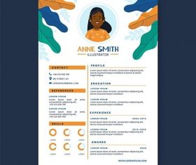 Graphic designer cv template illustrated vector