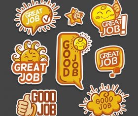 Great job stickers vector